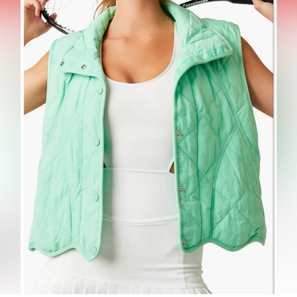 FP Movement by Free People Mint Green Quilted Vest